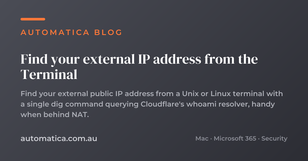 Find your external IP address from the Terminal – Automatica